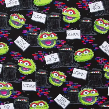 

1 yard Cartoon characters and trash printed Cotton Woven Fabric (width=140cm)