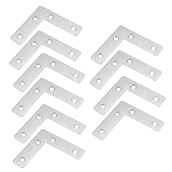 

10 L-Shaped Stainless Steel Angle Bracket Repair Bracket Angle Steel Reinforced Steel Plate Bracket Furniture