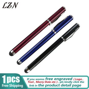 

LZN High quality luxury metal ballpoint pen Capacitive Stylus gel Pen Office supplies Gift Ball Pen Stationery Free Shipping
