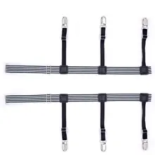 Новинка, 2 шт., мужская рубашка с поясом, Нескользящие зажимы, в полоску, удерживают ноги, подвязки на бедрах