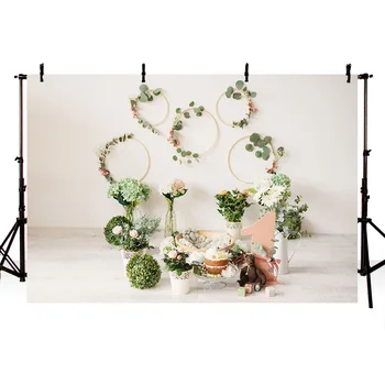 

Mehofond 1st Birthday Backdrops Newborn Green Plants Children Birthday Photography Backgrounds for Photo Studio Decorative