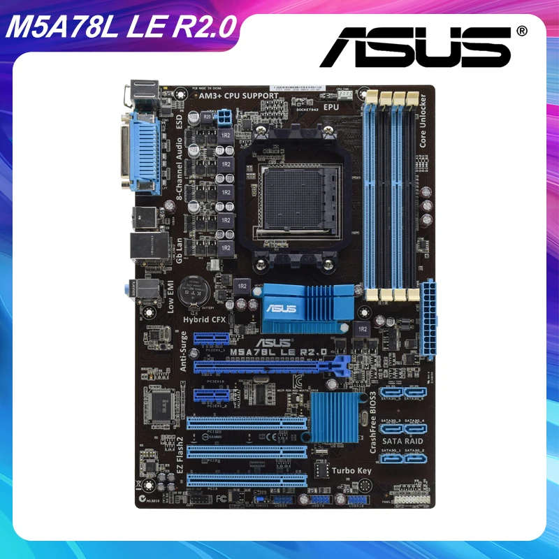 Материнская плата для ASUS M5A78L LE R2.0 AM3 + AMD 780L DDR3 б/у материнская USB 2 0 SATA 32 Гб ПК 100%