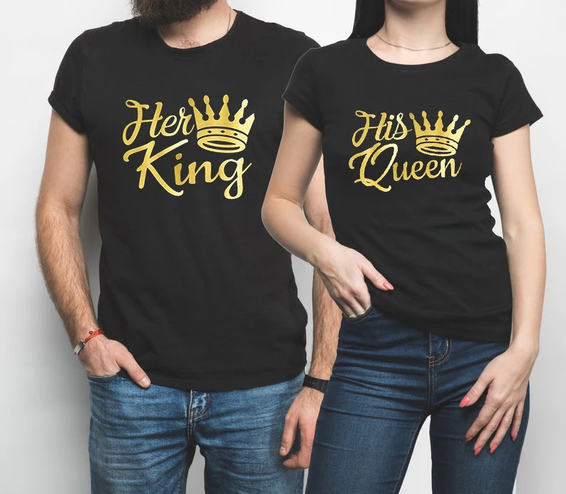 Женская рубашка с надписью King and Queen | одежда