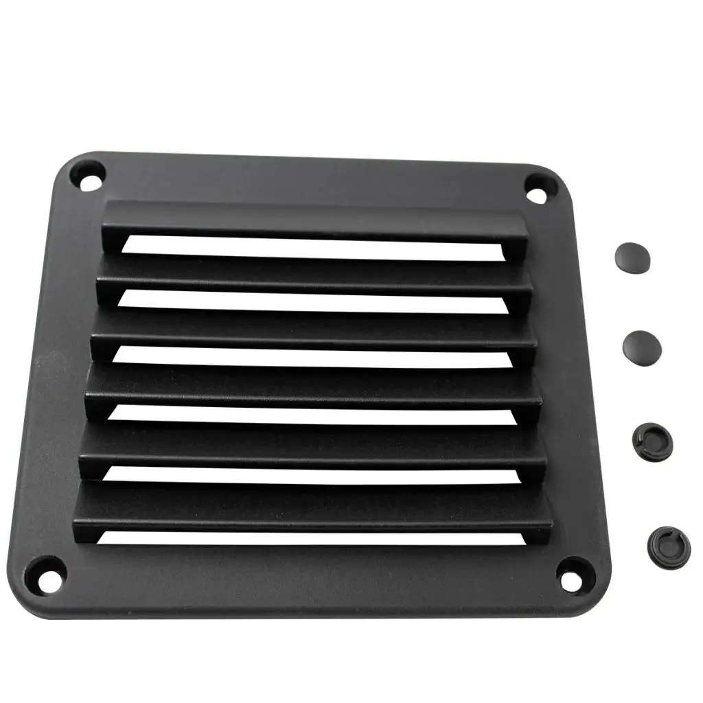 Marine Louvered Vents Round Hose Hull Air Vent for Boat RV Trucks Car - Black Plastic - 5-1/2 x 4-7/8 inch/14 x 12.4cm