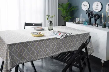 

Yaapeet Tablecloth Gray Geometric Rhombus Printing Rectangle Nordic Coffee Table Cover Cloth Multi-purpose for Dinner Activities