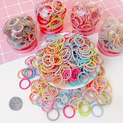 100 Pcs/Box Cute Kids Thread Elastic Hair Band Rope Girls Seamless Rubber Band Scrunchies Gum For Hair Tie Girls Ponytail Holder