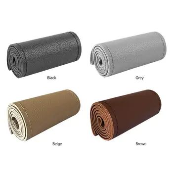 

Car Steering Wheel Braid On Protective Case Non-slip Leather Auto Styling Covers with Needle and Thread for Diameter 38cm