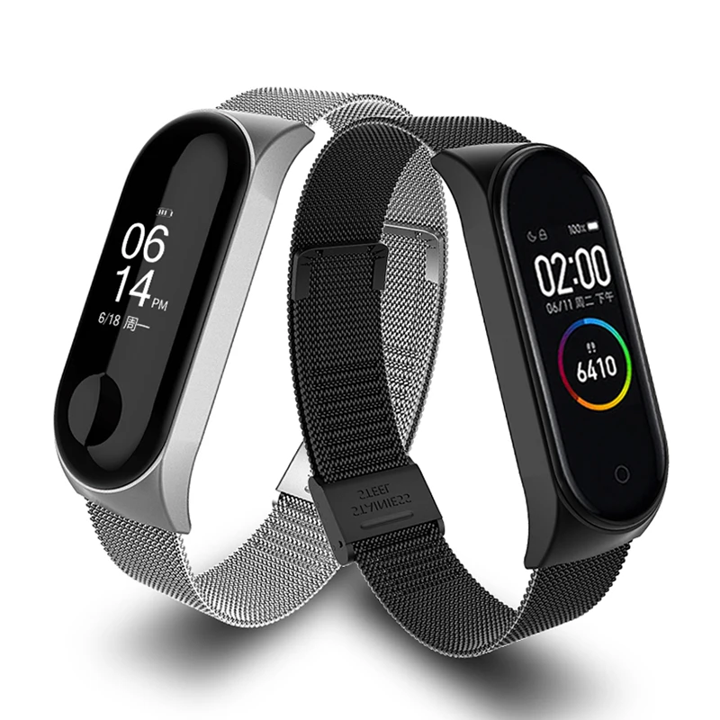 Ремешок Rovtop для умного браслета Xiaomi Mi Band 3 4 5 металлический браслет из нержавеющей