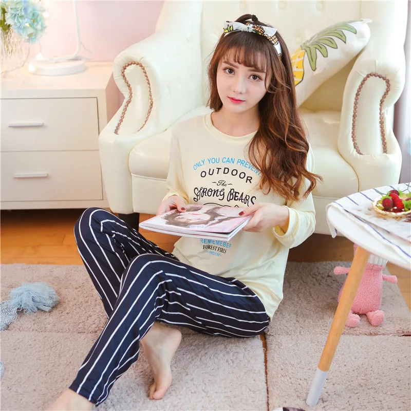 

[Htc sheng] Spring And Autumn Pajamas Women's Polar Bear Homewear Set