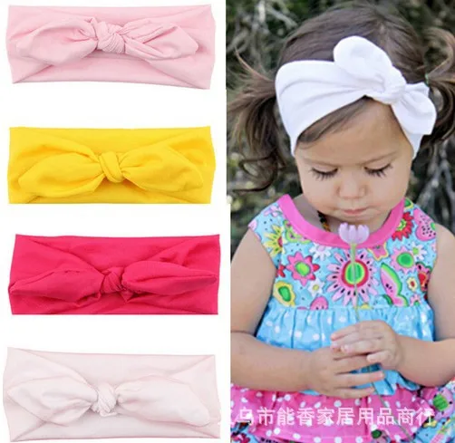 

Europe And America CHILDREN'S Hair Ribbon Stretch Fabric Bow Headband Baby Hair Band