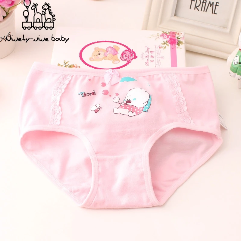6Pcs/pack Baby Girl Panty Adorable Cartoon Printed Underwear Kids Cotton Comfortable Panties for girls Breathable Underpants