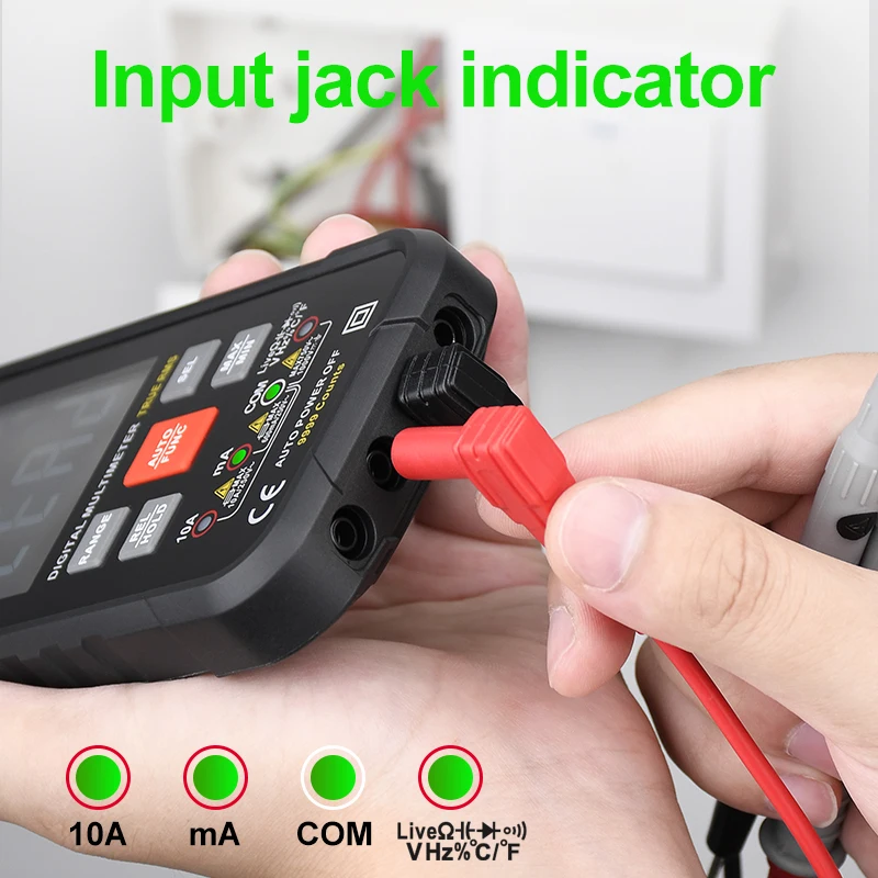 Professional Smart Multimeter Digital HT116 Auto Range 1000V 10A Tester Ohm Hz Capacitance REL True RMS AC DC DMM Multitester