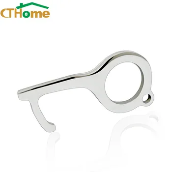 

New Portable Door Handles Contactless Safety Door Opener Protection NO Touch Stainless Steel Key Opener Kits Safety Door Opener