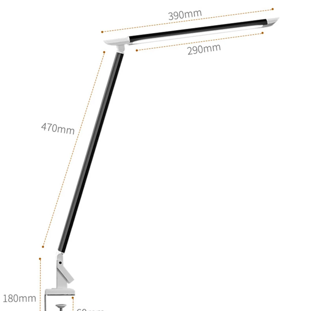  12W Led Clip Desk Lamp 5 Lighting Modes with 5 Brightness Levels Eye Care Touch Control Table Light