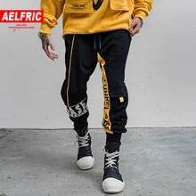 Aelfric Eden мужские брюки карго с буквенным принтом Харадзюку хип хоп лоскутные брюки уличная джоггеры повседневные мужские спортивные штаны