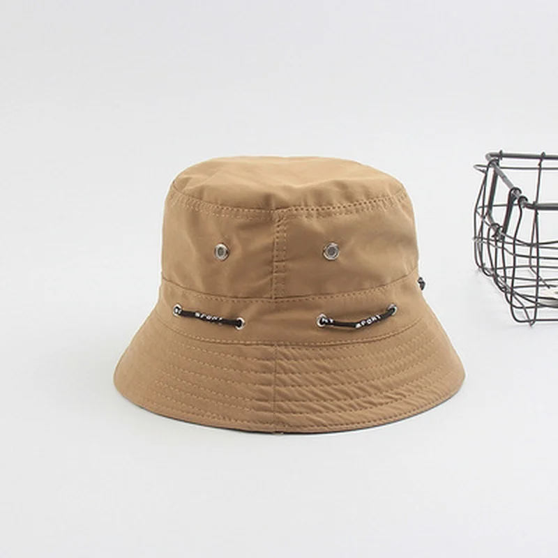 Women Bucket Hats with Drawstring Windproof Men Fisherman Hat Summer Sun Shade Outdoor Sports Hiking Fishing Hat Cap Wide Brim