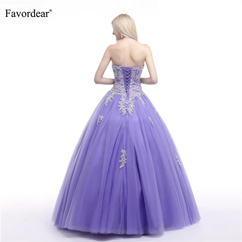 Favordear Лавандовое длинное бальное платье с вышивкой бисером Vestidos De Quincianera Платье На Шнуровке Для выпускного вечера милое платье 16