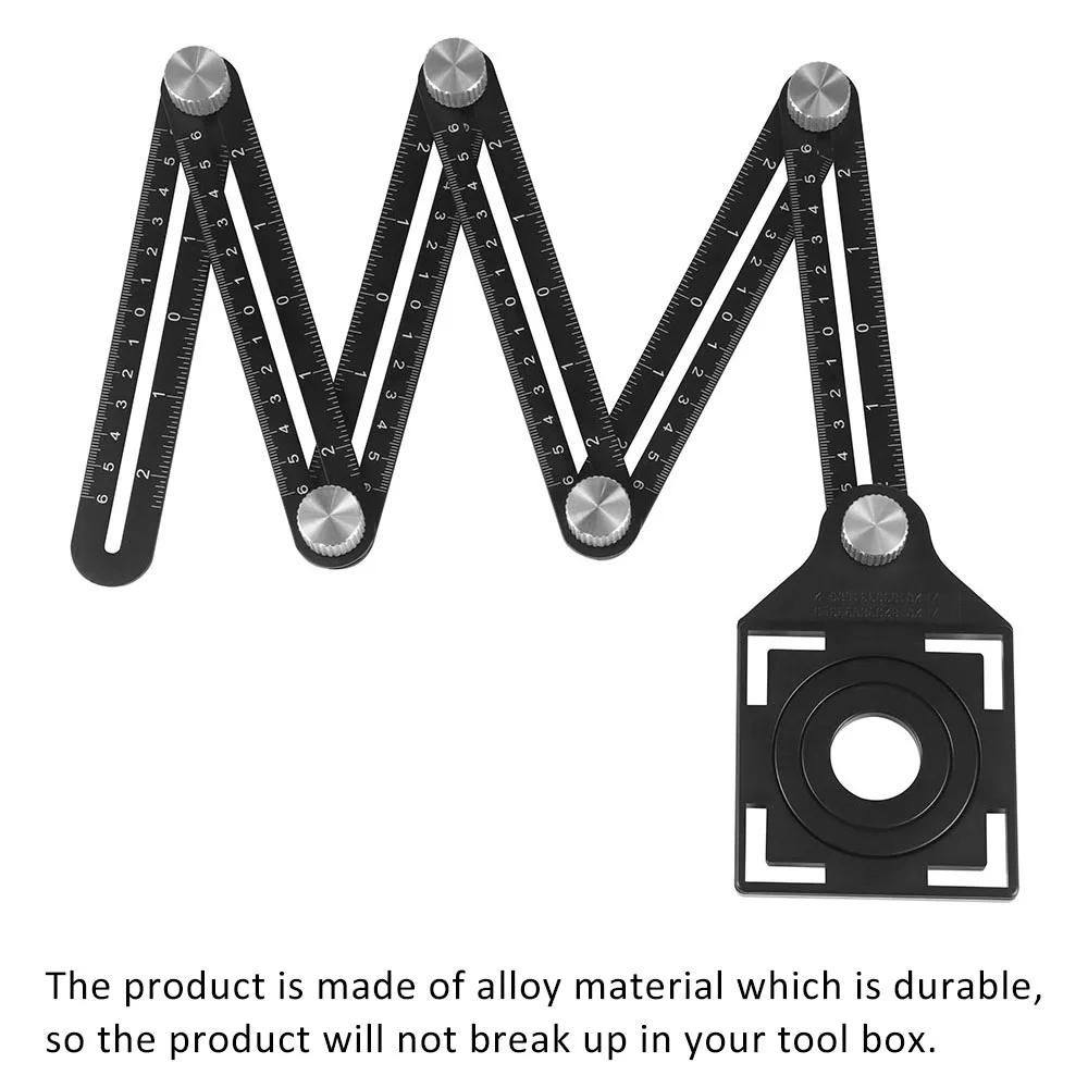 

2019 Hot Multi Template 6-Sided Folding Rulers Measuring Tool Angle Ruler With Tile Positioning Woodworking Gauges Tool
