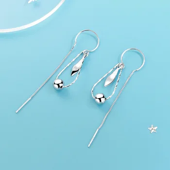 

High Quality 925 Sterling Silver Hoop Earrings for Women Korean Fashion Drop Earrings Long Earrings Fine Jewelry Gift Female