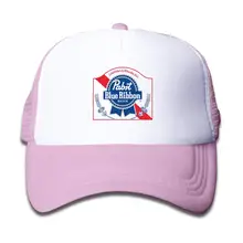 Дети Pabst синяя лента Пиво Логотип сетки кепки милые бейсбольные кепки Регулируемый для мальчиков и девочек