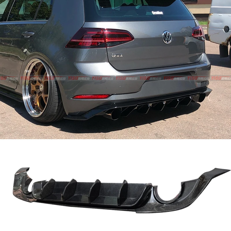 Для Golf 7 5 задний диффузор для губ из углеродного волокна VW MK7.5 Standard и GTI 2017 2019