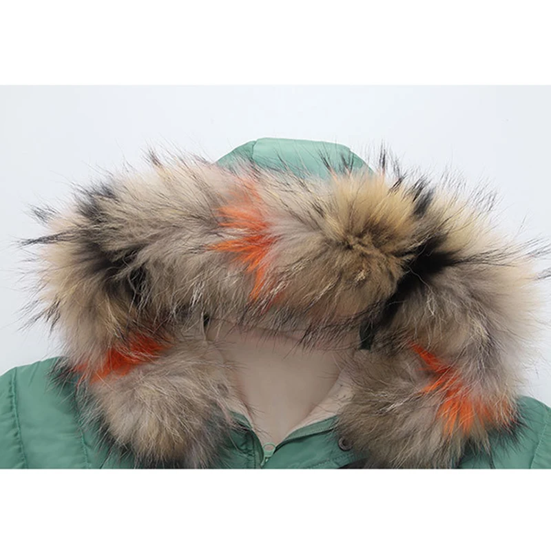 Winter Fashion Girls Big Fur Collar Down Jacket Cotton Boy Hooded Jacket Thickening Children's Warm Cotton Jacket 3-8 years old