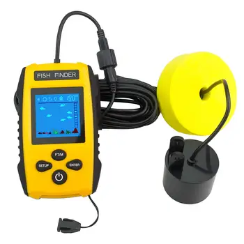 

russian Handheld Fish Finder, Portable Fishfinder Fish Depth Finder with Sonar Sensor Transducer and LCD Display