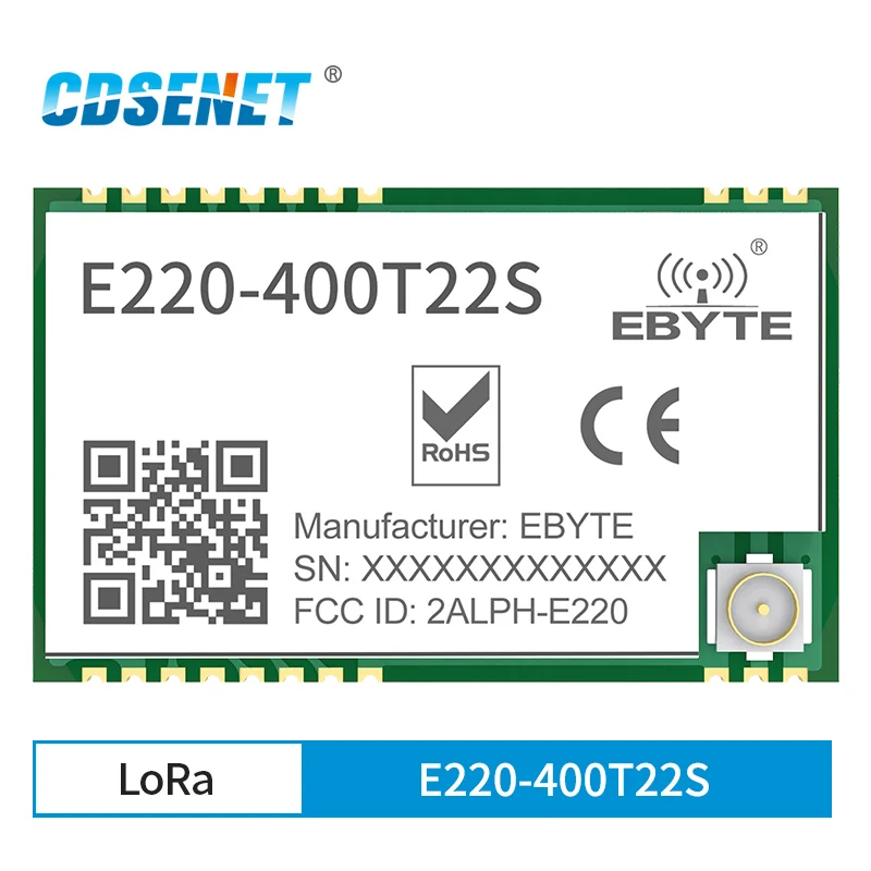 LLCC68-Módulo LoRa 433MHz, 470MHz, 22DBM, IPEX/agujero de sello UART, receptor transmisor inalámbrico CDSENET E220-400T22S