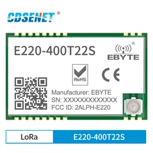 LLCC68 LoRa 433 МГц rf модуль 470 МГц 22dBm дальний IPEX/штамп отверстие UART WOR Беспроводной передатчик приемник CDSENET E220-400T22S LLCC68 LoRa 433 МГц rf модуль 470 МГц 22dBm дальний IPEX/штамп отверстие UART WOR Беспроводной передатчик приемник CDSENET E220-400T22S