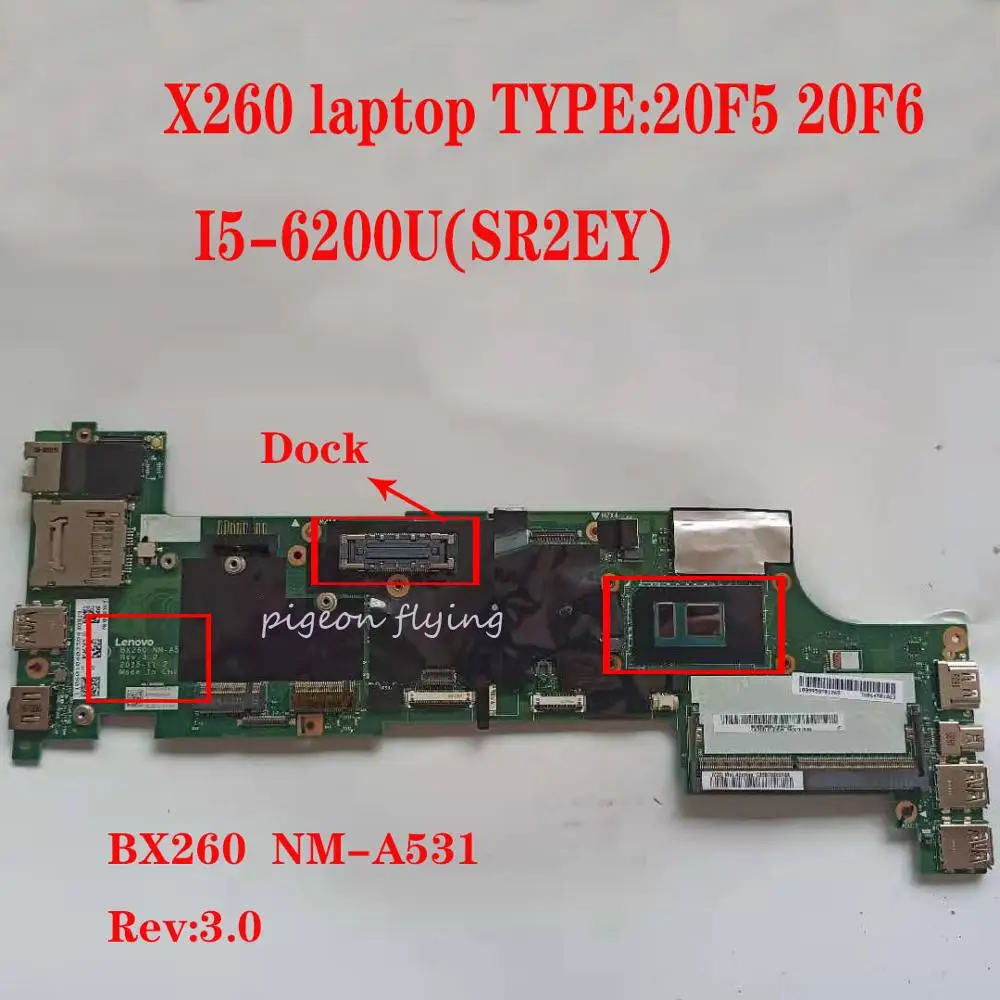 Материнская плата x260 материнская для Thinkpad ноутбука 20F5 20F6 BX260 ЦП: NM-A531 с