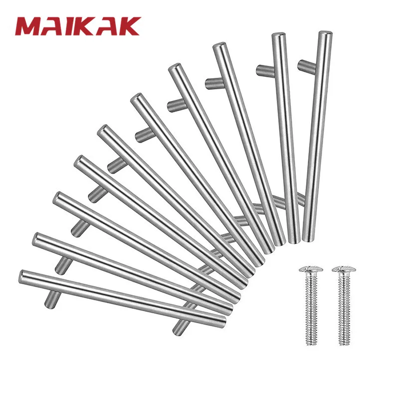 Modern Stainless Steel Kitchen Door Cabinet T Bar Handle Pull Knob Cabinet Knobs Furniture Handle Cupboard Drawer furniture handles