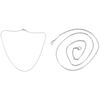 

20 inch Stainless Steel Chain Necklace with Lobster Clasp & 1.5mm Stainless Steel Round Snake Chain Necklace 50cm