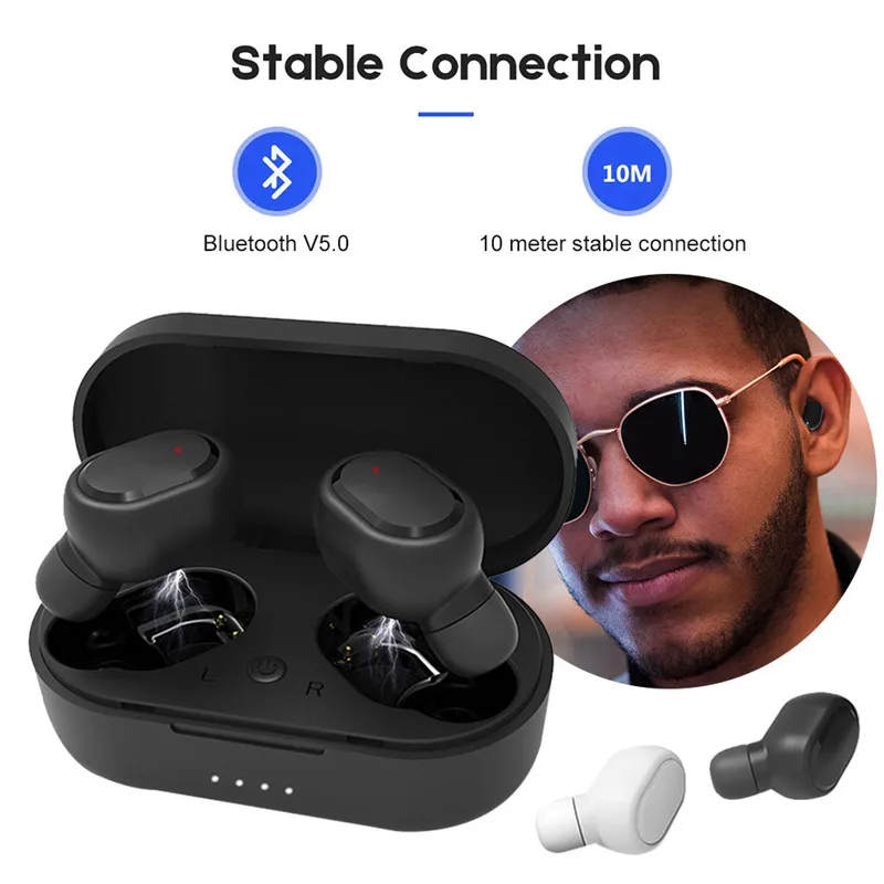 

M1 Mini TWS Twins True Wireless In-Ear Bluetooth 5.0 Earphone Sports Stereo Wireless Earbuds Headset with Mic Auto Charging Box
