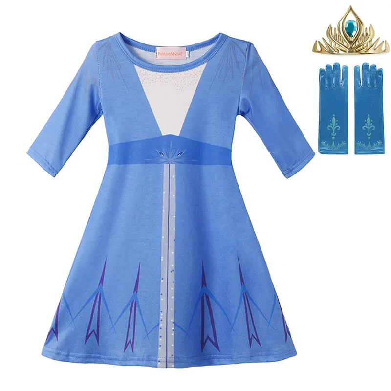 Dress E Sets 1 Новое платье Эльзы для девочек; детские маскарадные костюмы принцессы Эльзы; детская одежда для рождественской вечеринки; карнавальные костюмы; коллекция года; Детские Нарядные комплекты - Color: Dress E Sets 1