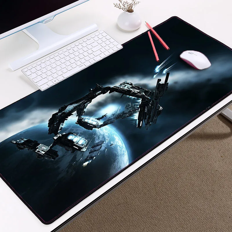 the beautiful space ship video game sci-fic big gaming mouse pad Eve Online pattern printed for gamer player table mat |