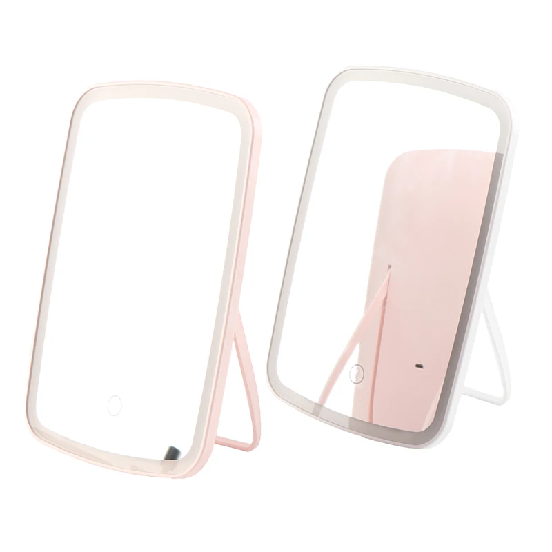 1 Set LED Cosmetic Mirror With Touch Dimmer Switch Battery Operat Stand For Tabletop Bathroom Bedroom Travel