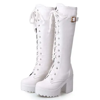 

2020 Women Boots Shoes Sexy High Heels Boots Woman Platform Winter Women's Shoes Fur Snow Fashion Warm Footwear Plus Size Botas