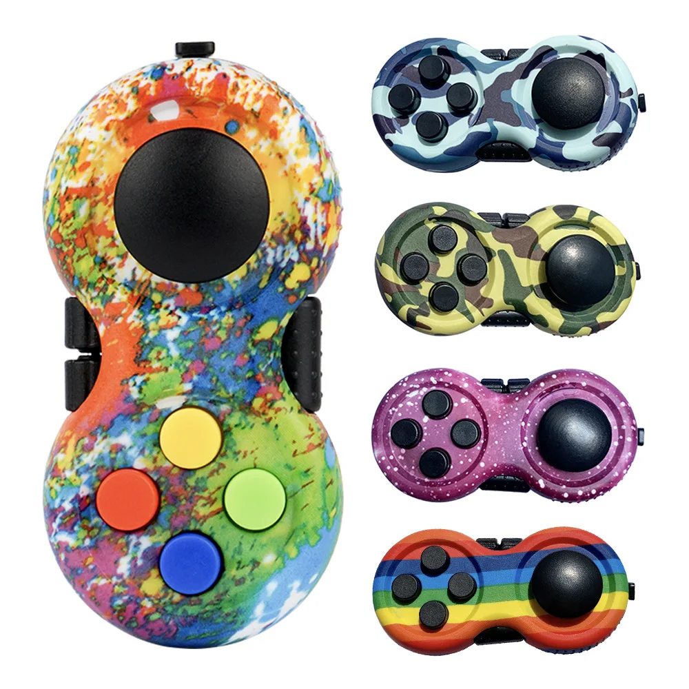 Fidget Toy Rainbow Handle Fidget Toy Classic Controller Game Pad Fidget Focus Toy ADHD Anxiety and Stress Relief