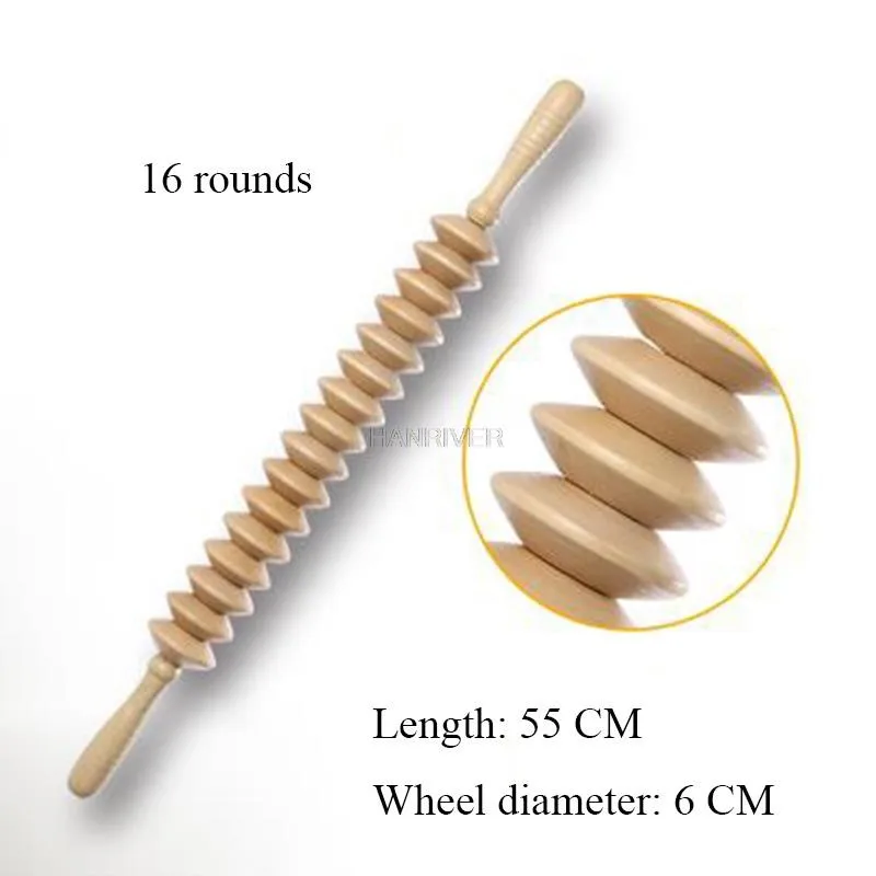 Yoga meridian great thick round wheels Whole body massage roller pounded his waist back massage neck leg wooden massager