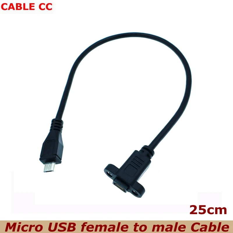 Кабель-удлинитель со штекером Micro USB 2 0 и гнездом 17 5 мм с винтами панельным