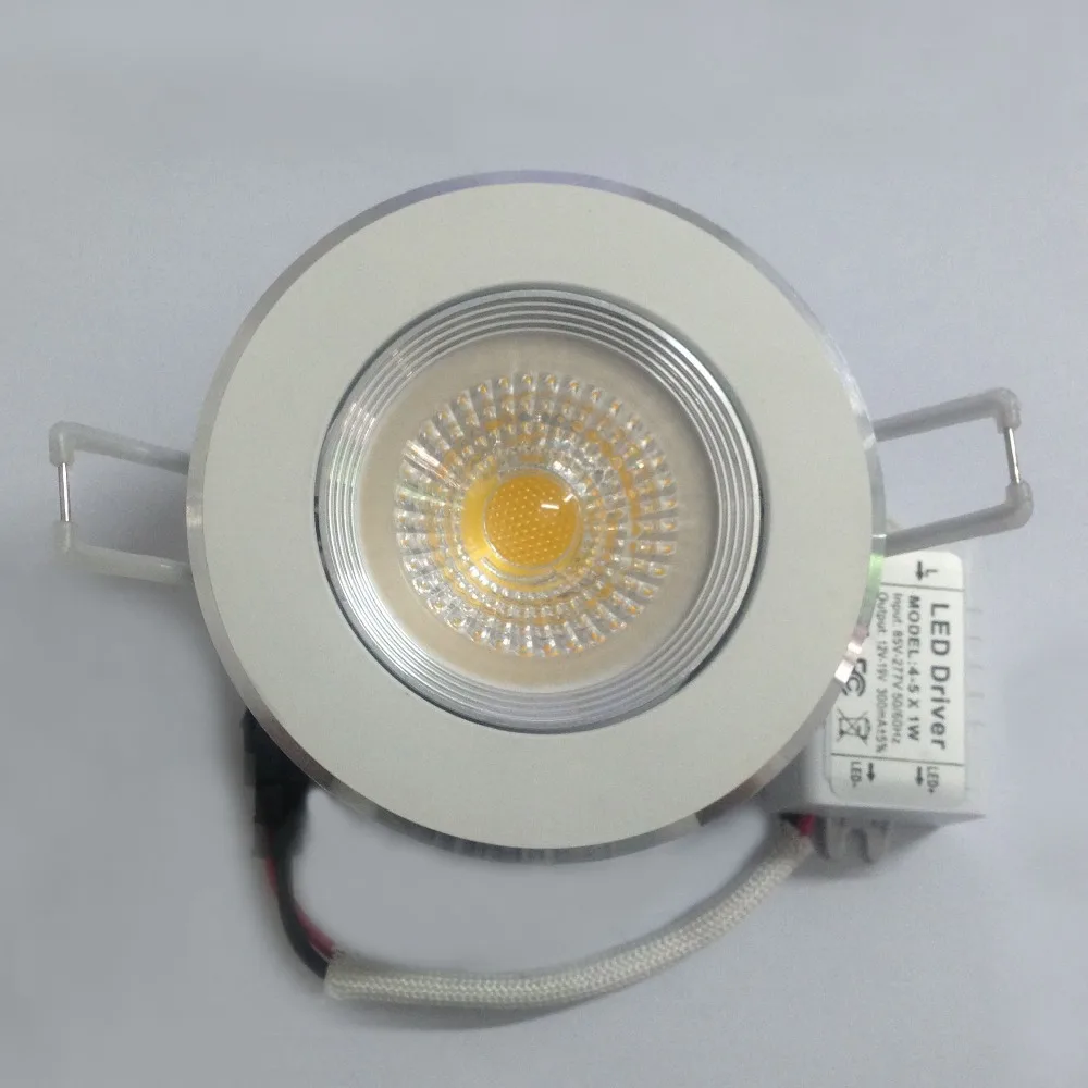 

DHL free shipping 5W dimmable LED COB chip epistar downlight Recessed LED Ceiling light Spot White/ warm white Light Lamp
