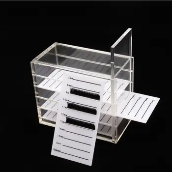 

False Eyelashes Extension Storage Box 5 Layers Acrylic Pallet Lash Holder Stand