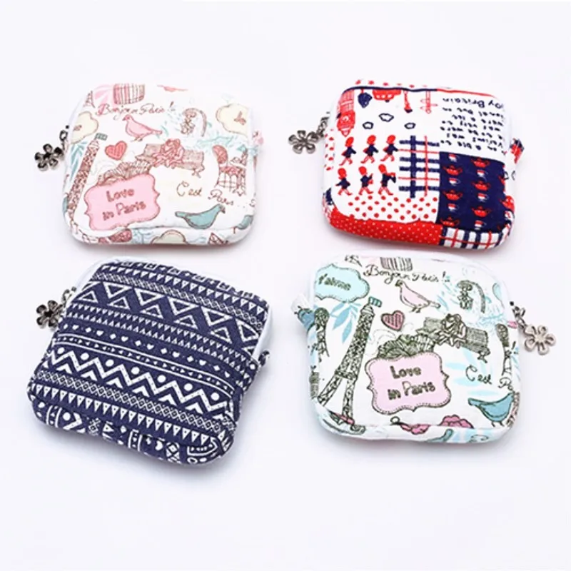 Small Wallet Organizer-Holder Coin-Purse Sanitary-Pad Cute Portemonnee Bags Napkin-Towel