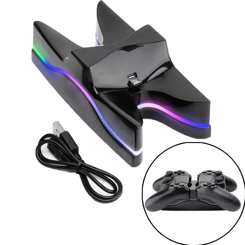 ALLOYSEED For Playstation 4 Gamepad LED Dual Charger Station Game