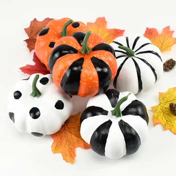 

6Pcs/Set Halloween Artificial Pumpkins Tree Baubles Home Decorations Props Artificial Pumpkin Faux Vegetables Halloween Props De