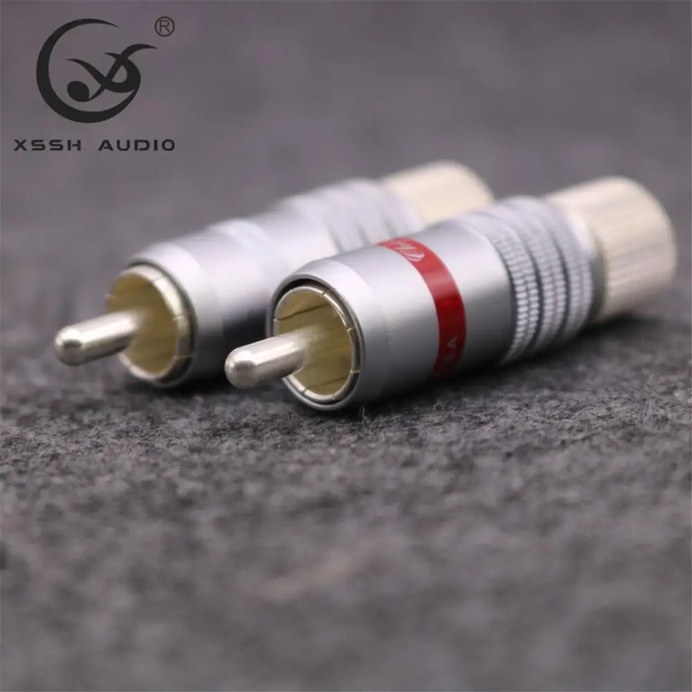 8 шт. RCA XSSH аудио YIVO Hi-End HIFI Набор для творчества посеребренный мужской аудио RCA свеча штекеры разъем для 8 мм max аудио кабель Шнур