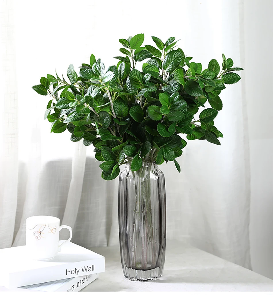 Luyue 62 см искусственное растение зеленое искусственное растение зеленые реалистичные листья мяты свежая большая ваза украшение балкон домашняя спальня