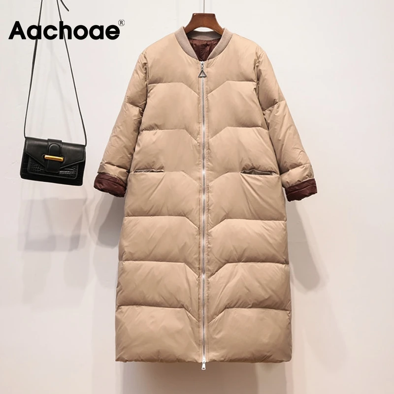 Aachoae Elegant Women Ultra Light Duck Down Coat