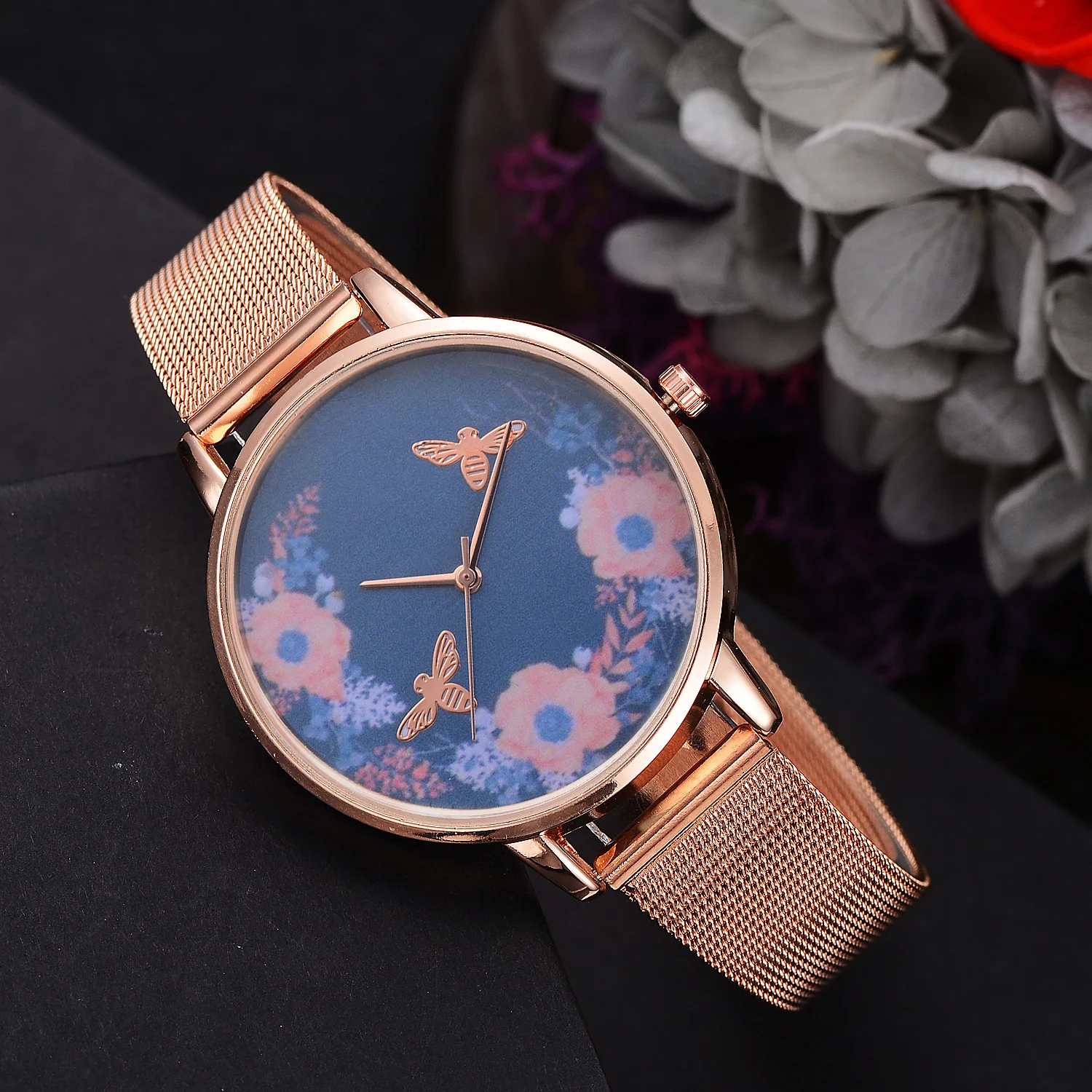 

Mesh Belt Watch lvpai New Style Simple Business Printed Bees Pattern Quartz Watch Casual Top Grade Quartz Watch