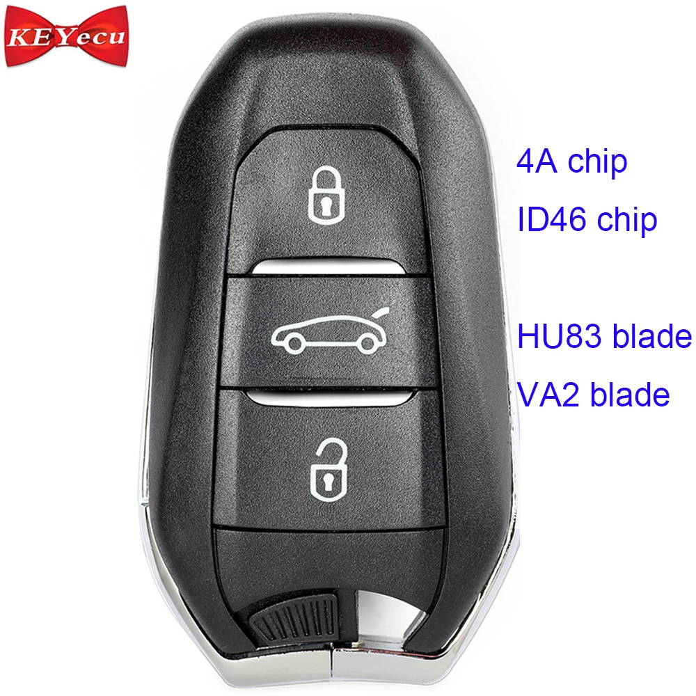 KEYECU для Peugeot 208 301 308 4008 508 3008 5008 Citroen C Quatre дистанционный смарт ключ брелок 434 МГц 4A/ ID46